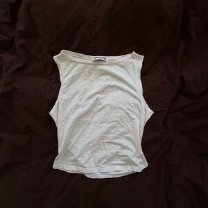 Princess Polly Boat Neck White Tank Top